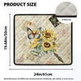 thumbnail image 2 of ZIATUBLES Dust Cover Pad for Washer Dryer Water Resistant Washing Machine Top Protector Mat for Laundry Room Home Multi Use Home Decor Accessories, 24 x 19.7 Inch, Sunflower Butterfly Postcard, 2 of 7