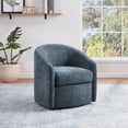 thumbnail image 2 of Bella Swivel Barrel Chair in Blue Denim Fabric, 2 of 8