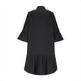 thumbnail image 4 of GaThRRgYP Women Plus Size Dresses Short Sleeve,Women's Casual Fashion Cotton Linen Long-sleeved Dress with Button Black M, 4 of 6