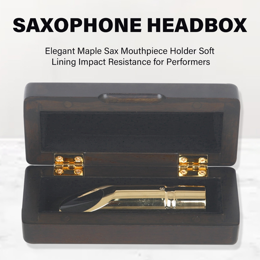 BQBQERT Saxophone Mouthpiece Container Wood Saxophone Mouthpiece Box Saxophone Mouth Case Musical Instrument Saxophone Parts