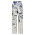 thumbnail image 4 of Waterproof Blue Flowers Women's Pajamas Pajama Pants Women's Sleepwear Lounge Sleep Bottoms Stretch with Pockets, 4 of 7