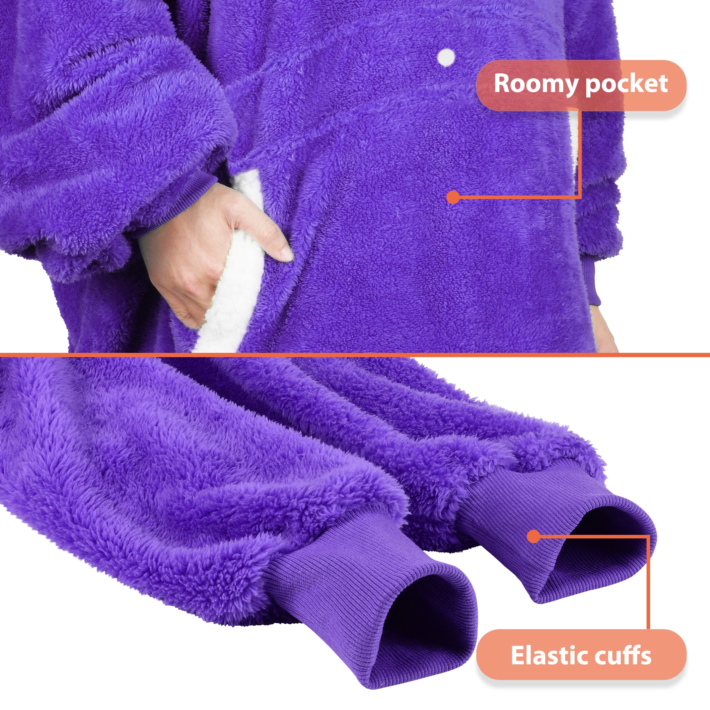 Catalonia Oversized Hoodie Blanket Sweatshirt,  Wearable Sherpa Fleece Giant Pullover for Adults Men Women Teenagers Wife Girlfriend Gift