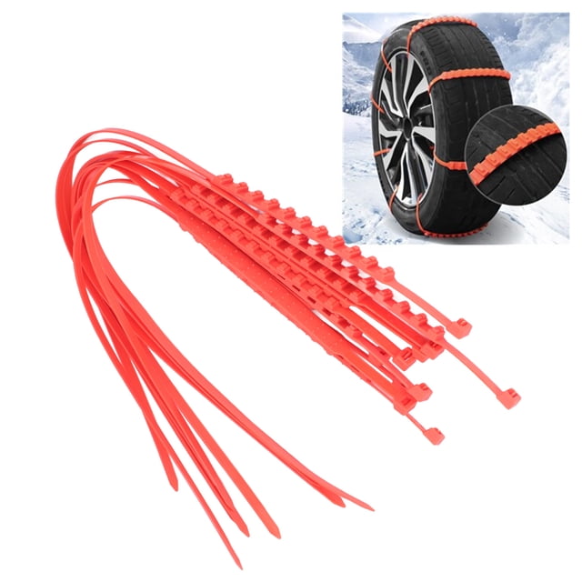 Cadena de Nieve ANGGREK 10 Uds Antideslizantes para neumáticos de Nieve ABS + TPU 20 x 910 mm