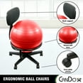 thumbnail image 5 of Cando Metal Ball Chair Inflatable Ergonomic Active Seating Exercise Ball Chair with Air Pump for Home, Office, and Classroom, 5 of 7