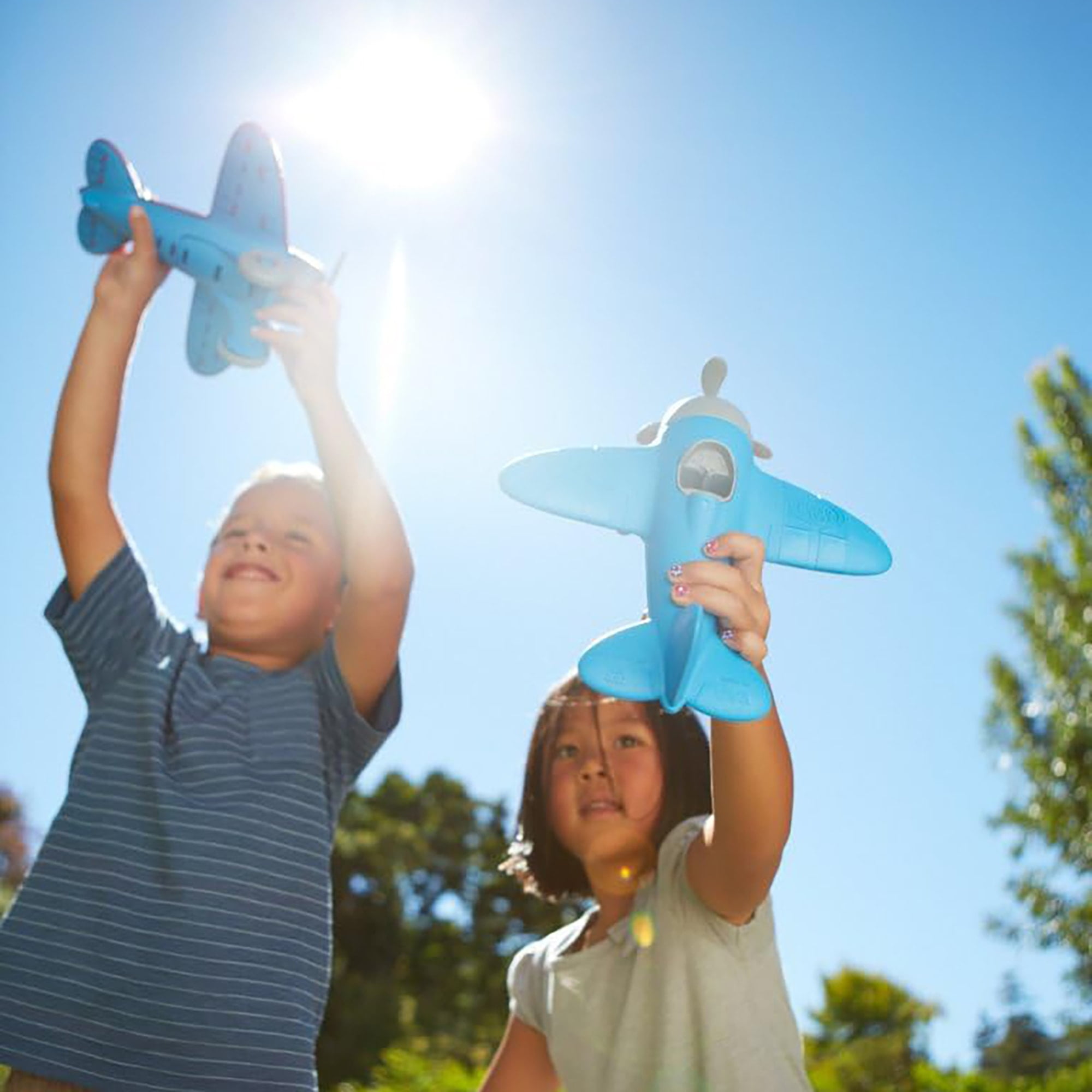Green Toys: Airplane - Blue - Pretend Play Vehicle Toy, Recycled Material, Improve Aeronautical Knowledge, Spinning Propeller, Kids-Toddlers Ages 1+