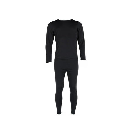 Outer Layer Thermal - Men's Brushed Base Layer Thermal Set, Black