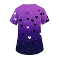 thumbnail image 5 of Valentine's Day Womens Scrub Top Cute Heart Print Short Sleeve Nurse Working Uniforms Valentine's Day Cartoon Pattern Scrub Tops with Pockets, 5 of 6