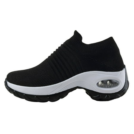 

Women s Air Cushion Sneakers Arch Support Comfort Loafers For Lady Girls 41 Black Wihte