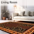 thumbnail image 2 of ODIKA 6'x9' Machine Washable Non-Slip Area Rug, Classic Spotted with Interlocking Baroque Scrollwork High Traffic Rug with Pad, Black, 614063, 2 of 8