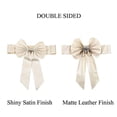 thumbnail image 5 of BalsaCircle 5 Ivory Reversible Satin Faux Leather Bow Tie Chair Sashes Buckles Party Event, 5 of 8