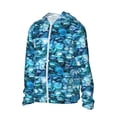thumbnail image 2 of Sigee Blue Kyanite Print UPF50+ Men's Sun Protection Hoodie Shirt SPF UV Shirt Long Sleeve Fishing Outdoor Lightweight, S-3XL, 2 of 9