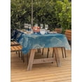 thumbnail image 3 of Outdoor Tablecloth with Umbrella Hole for Patio/Picnic/Party/Camping, Nautical Coastal Waterproof Table Cloth Rectangle Table Cover Washable, Retro Ocean Starfish Coral Conch Ombre Blue (54"x 80"), 3 of 8