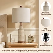 Oneach Bedside Lamp Set of 2 for Bedroom 24 Traditional Living Room Resin Nightstand Table Lamps