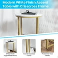thumbnail image 5 of Emma + Oliver White Laminate Living Room Coffee Table with Crisscross Brushed Gold Metal Frame, 5 of 10