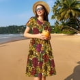 thumbnail image 4 of Vsdgher Tournesol pour Femmes Été 2025 Robes Midi Décontractées Légères Manches Courtes Col Rond Robe de Plage, 4 of 6