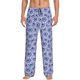 thumbnail image 1 of Balery Blue And White Flowers Pantalones de pijama para hombre, pijama ultraligero, pantalón de descanso-X-Large, 1 of 6