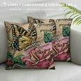 thumbnail image 3 of ONETECH Butterfly Pattern Throw Pillow Covers Vintage Style Home Decorative Cushion Cover, Farmhouse Spring Retro Butterfly Flowers Decorative Pillowcases, 3 of 5