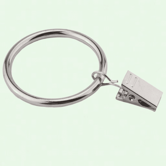 Silver Curtain Rings with Clips 2.5 Inch - Pack of 10, Extra Large Nickel Metal Drape Rings for Clothing, 2 Inch Rod Fit