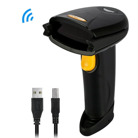 Ashata Wireless Bluetooth 4.0 & USB 3.0 Wired Barcode Scanner, 1D Handheld Inventory Laser Bar Code Re,Wireless