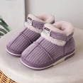 thumbnail image 2 of Otqutp Baby Home Shoes Childrens Shoes Winter Thick Furry Shoes Flat Heel Casual Home Cotton Shoes Cartoon Animal Snow Boots 2-10 Years(Purple,2-2.5 Years), 2 of 3
