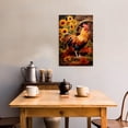 thumbnail image 5 of ZHONGYUTONG Rooster Canvas Wall Art Vintage Chicken Picture Print Farm Animal Flower Painting for Farmhouse Kitchen Decor Framed (12.00" x 18.00"), 5 of 5