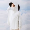 thumbnail image 2 of Tfken Kids Long Sleeve Summer Windbreaker Sun Protection Jackets Vacation Sunwear Hooded Full Coverage Sun Jacket Zip Up Beach Outdoor Daily Casual Wear Teen Comfortable Coats Size 14-16 Years White, 2 of 3
