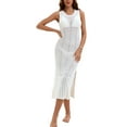 thumbnail image 3 of Swimsuit Cover Up for Women 2025 Summer Crochet Beach Cover Up Side Split See-Through Bathing Suit Cover Ups Shermie, 3 of 6