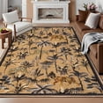 thumbnail image 4 of Garvee 10x13 Tiger Area Rug Washable Rug, Tropical Jungle Plant Printed Rugs Non Slip Non Shedding Indoor Rug Carpet for Bedroom Living Room Dining Room, Brown, 4 of 8