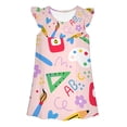 thumbnail image 5 of FUZHIQ Toddler Girls Back to School Print Dresses Ruffle Sleeve A-Line Flared Dress for School Daily Outfits,3-4 Years, 5 of 6