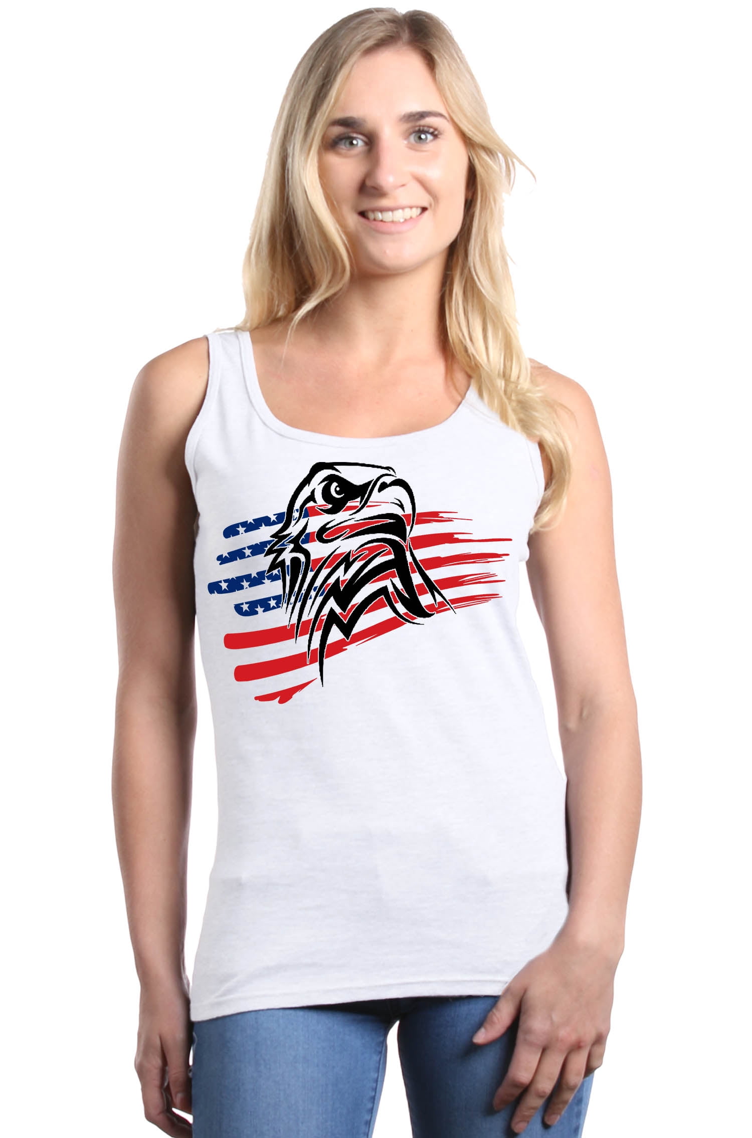 Shop4Ever Shop4Ever Women's USA Eagle American Flag Patriotic 4th of