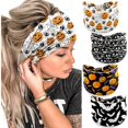 thumbnail image 1 of wonima44 4Pcs Halloween Headbands for Women - Pumpkin Bat Wide Holiday Hair Bands, Festive Gift Hair Accessories (Bat), 1 of 1