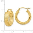 thumbnail image 4 of 14k Polished, Satin & D/C In/Out Hoop Earrings, 4 of 4