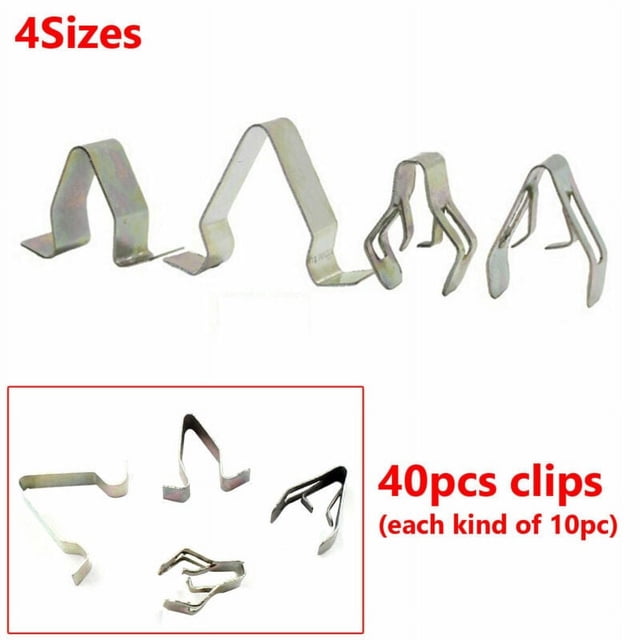 40 Pcs Clips de Garniture de Tableau de Bord Intérieur de Voiture Rivets Métalliques Solides