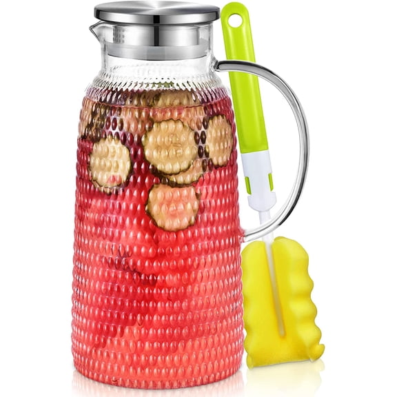 Glass Juice Carafe Water Pot Jug Pitcher Beverage Drip Coffee Teapot Decanters Fruit Orange Tea Household Iced Holder