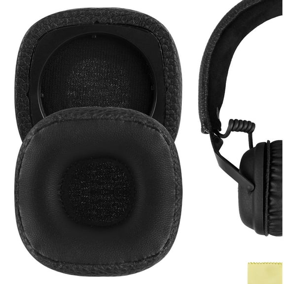 Geekria QuickFit Replacement Ear Pads for Marshall Major III Wired Wireless, MID ANC Headphones Ear Cushions, Repair Parts (Black)