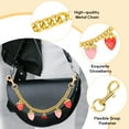 thumbnail image 3 of Farcauo Cute Strawberry Bag Chain Charms, Gold Metal Double Clasp Handbag Strap Pendant, Kawaii Fruit Decorative Purse Charm Accessories for Women Handbags, 3 of 7