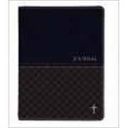 Christian Art Gifts 369864 Journal Cross Emblem Handy Size Lux Leather Black