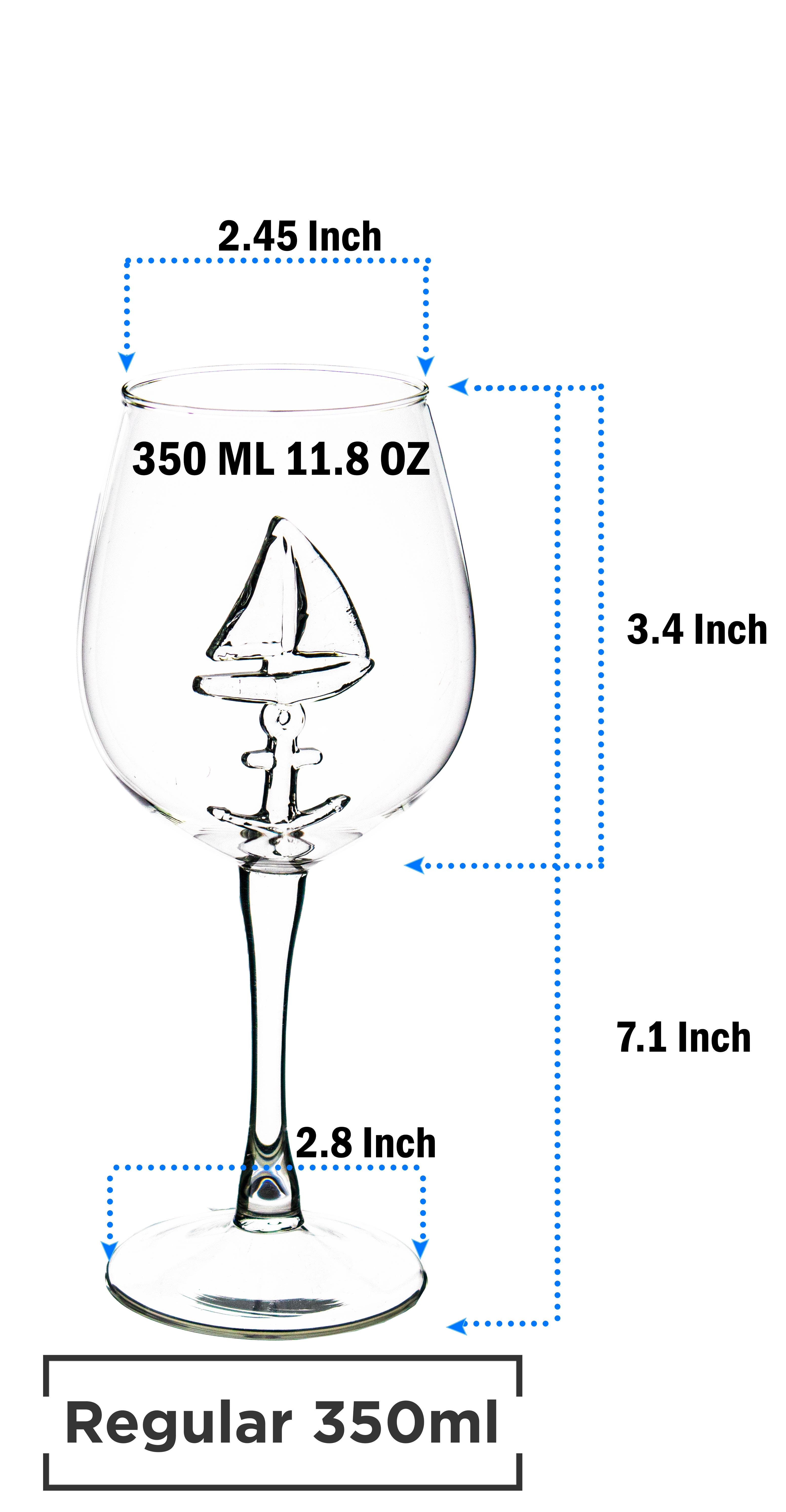 Ships Wheel wine glass