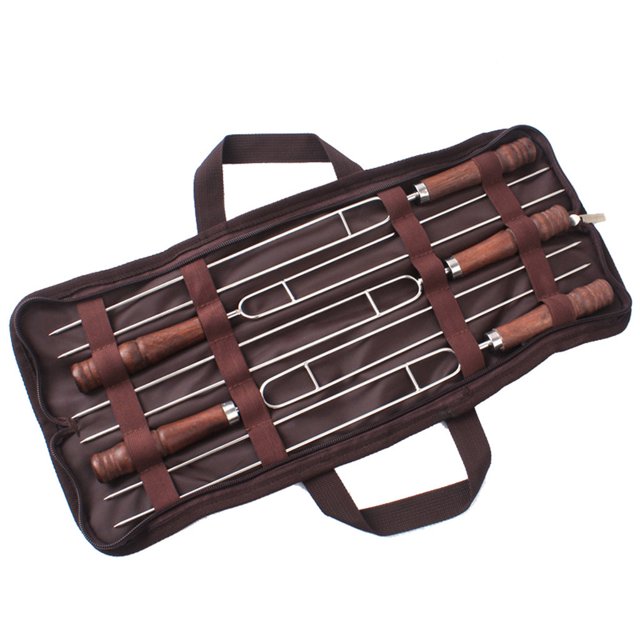 16 Handle Sticks Roasting with BBQ Inch Fork Wooden Roasting Kitchen,Dining & Bar