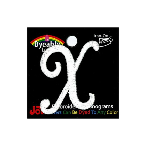 XP20076 JOY APPLIQUE Lettre Fer sur SCRIPT Colorant 1 5 WHT X