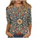 thumbnail image 1 of camisas de manga 3/4 para mujer camisetas gráficas con estampado lindo blusas casuales tallas grandes tops básicos jersey marrón / 3xl, 1 of 6