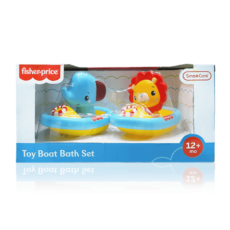 Fisher-Price 4-Piece Bath Boat Toy Set, Toy Boats with Animal Water Toys, Bath Toys for Toddlers 1-3