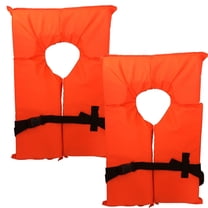 Hardcore Water Sports Hardcore Coast Guard approved life jackets for adults.  High visibility neon orange color type II keyhole life vest in classic May West style. Compliance life vests and flotation