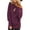 Purple, variant on Women's T-Shirts Long Sleeve Womens Fall Tops Autumn Pure Skew Collar Bottom Blouses Casual Black 2XL