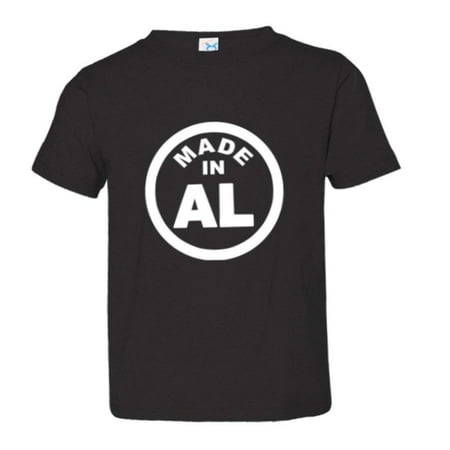 

PleaseMeTees™ Toddler From Born Made In Alabama AL Logo Label Tag HQ Tee