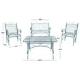 thumbnail image 5 of SAFAVIEH Leah Outdoor Patio 4 Piece Conversational Set, Antique Blue, 5 of 7