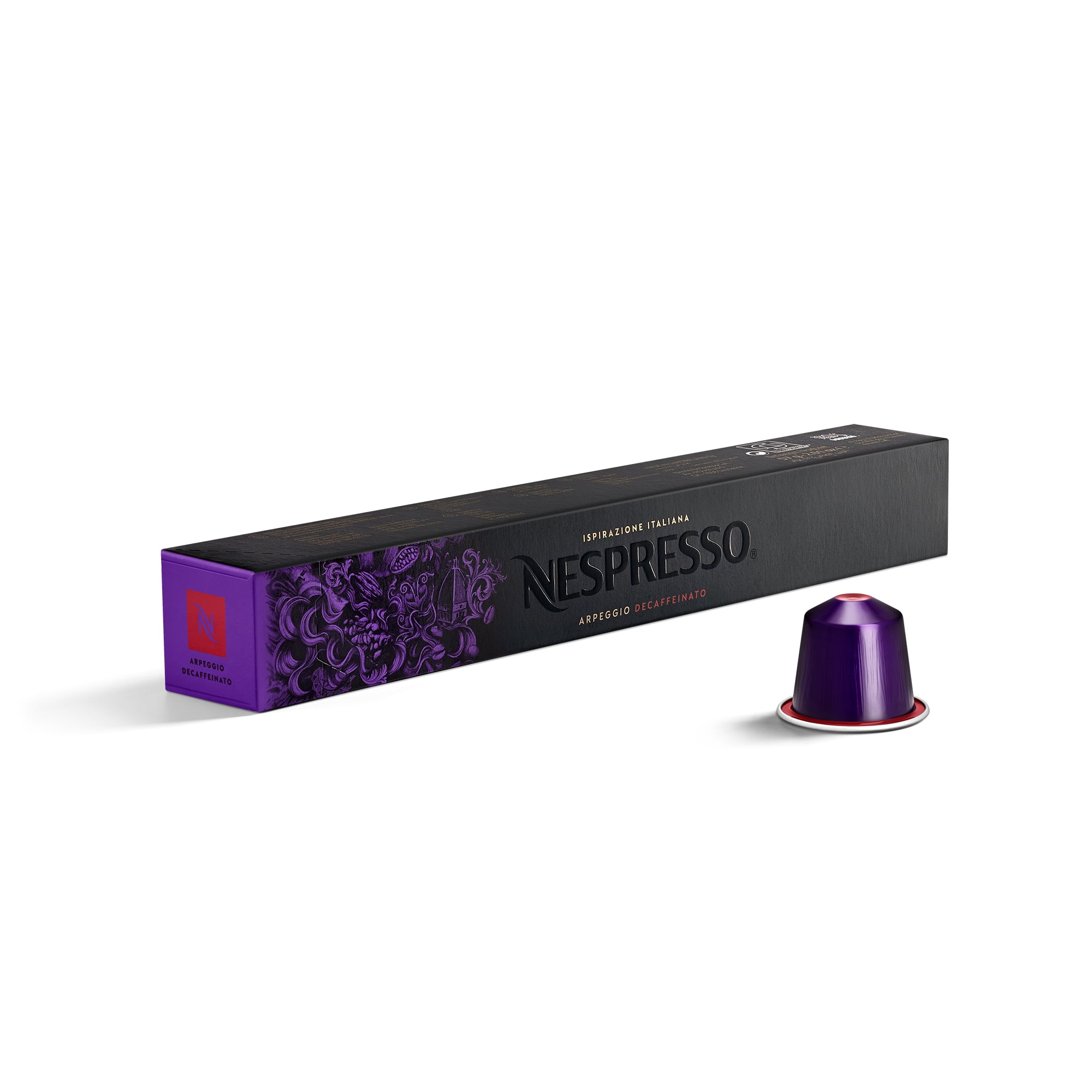 Nespresso Capsules OriginalLine, Arpeggio Decaffeinato, Dark Roast Espresso Coffee, 50-Count Espresso Coffee Pods