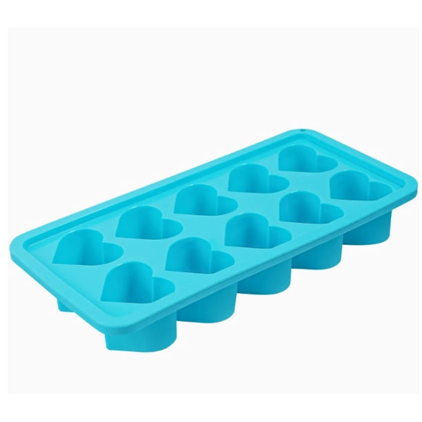 1 pieza de molde for bandeja de hielo de silicona en forma de corazón, película for cubitos de hielo con 10 películas for bandeja de hielo en forma de corazón con silicona suave de fácil liberación