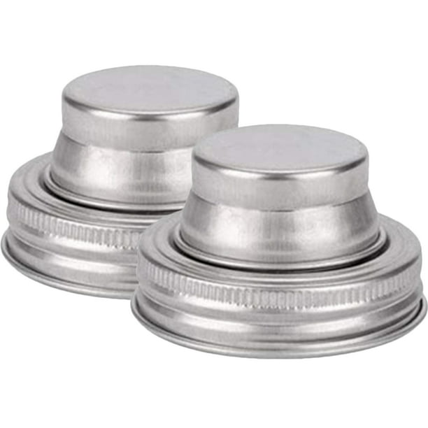 2 piezas Cubiertas de frasco de albañil para el hogar de 2 piezas Tapa de jarras de acero inoxidable resistente al desgaste tapas de frasco de acero inoxidable