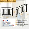 thumbnail image 3 of YOHKOH Outdoor Handrails 2-Pack for 4-5 Step Stairs, Adjustable Metal Railing with Complete Installation Kit for Porch, Deck & Concrete Steps – Black, 3 of 8